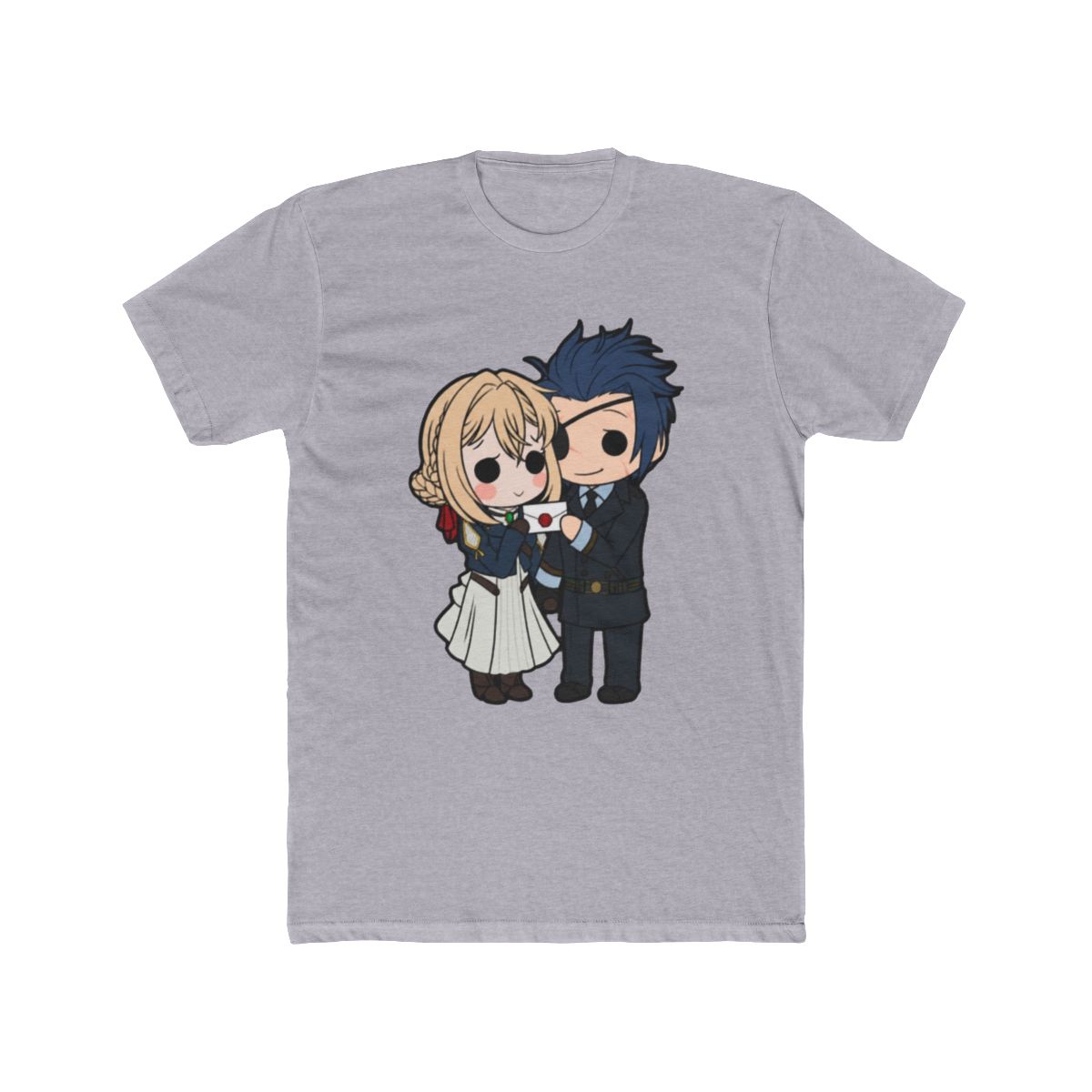 Chibi Violet + Gilbert T Shirt | Violet Evergarden - alternate angle 4, merchandise